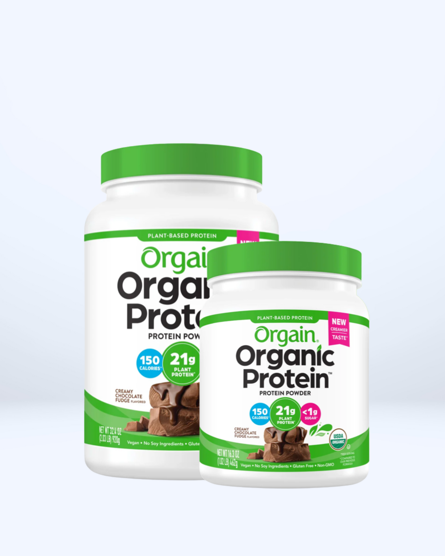 Proteína vegetal en polvo Orgain sabor Chocolate Fudge
